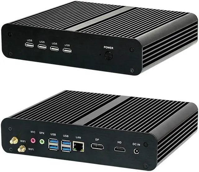 Alt view image 4 of 5 - Partaker Fanless Mini PC,Desktop Computer,Intel Core i7 10510U 10th Gen Quad Cores CPU,8G RAM 128G SSD Windows 10 Pro,4K Dispplay,HDMI,DP,WiFi,Aluminum Alloy Case
