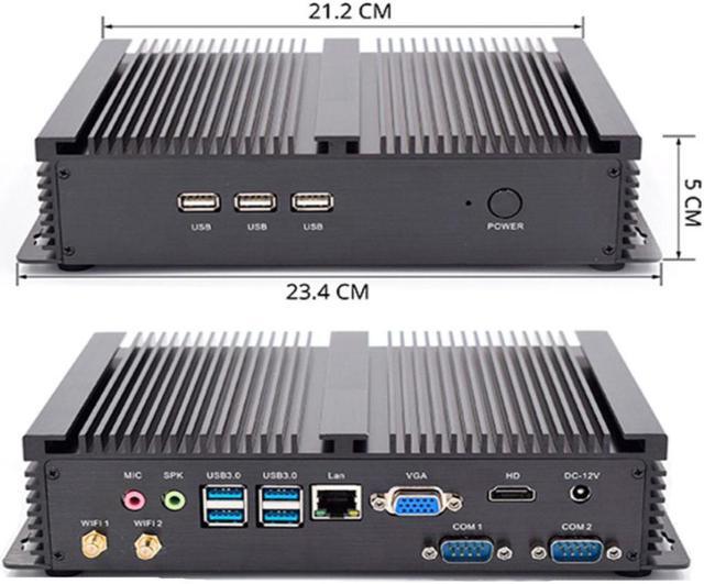 Alt view image 5 of 5 - Partaker Fanless Industrial Computer, Mini PC, IPC, Windows 11, Intel Core I3 8140U 8145U, VGA, HDMI, LAN, 2 x COM RS232, 3 x USB2.0, 4 x USB3.0, 16G RAM, 512G SSD