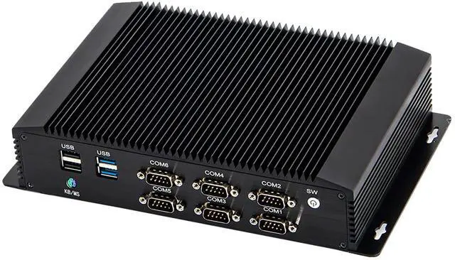 Alt view image 2 of 6 - Partaker Fanless Industrial PC,Mini Desktop Computer with Intel Core i3 6157U Dual Core CPU, 8GB Ram 128GB SSD,6xCOM, 4xUSB 3.0, 4xUSB 2.0, 2xLAN, GPIO, HD Port, VGA, Wi-Fi, PS/2,Windows 10 Pro