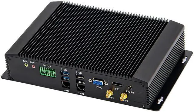 Alt view image 3 of 6 - Partaker Fanless Industrial PC,Mini Desktop Computer with Intel Core i3 6157U Dual Core CPU, 8GB Ram 128GB SSD,6xCOM, 4xUSB 3.0, 4xUSB 2.0, 2xLAN, GPIO, HD Port, VGA, Wi-Fi, PS/2,Windows 10 Pro