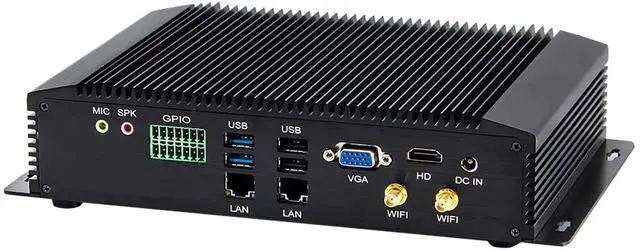 Main image of Partaker Fanless Industrial PC,Mini Desktop Computer with Intel Core i3 6157U Dual Core CPU, 8GB Ram 128GB SSD,6xCOM, 4xUSB 3.0, 4xUSB 2.0, 2xLAN, GPIO, HD Port, VGA, Wi-Fi, PS/2,Windows 10 Pro