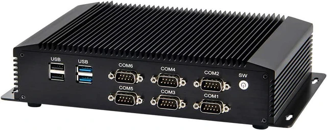 Alt view image 2 of 7 - Partaker Fanless Industrial PC,Mini Desktop Computer with Intel Core I7 4500U Dual Core CPU, 4GB Ram 128GB SSD,6xCOM, 4xUSB 3.0, 4xUSB 2.0, 2xLAN, GPIO, HD Port, VGA, Wi-Fi, Windows 10 Pro