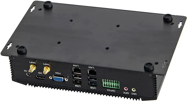 Alt view image 4 of 7 - Partaker Fanless Industrial PC,Mini Desktop Computer with Intel Core I7 4500U Dual Core CPU, 4GB Ram 128GB SSD,6xCOM, 4xUSB 3.0, 4xUSB 2.0, 2xLAN, GPIO, HD Port, VGA, Wi-Fi, Windows 10 Pro