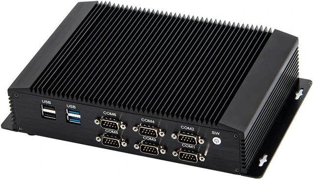 Alt view image 6 of 7 - Partaker Fanless Industrial PC,Mini Desktop Computer with Intel Core I7 4500U Dual Core CPU, 4GB Ram 128GB SSD,6xCOM, 4xUSB 3.0, 4xUSB 2.0, 2xLAN, GPIO, HD Port, VGA, Wi-Fi, Windows 10 Pro