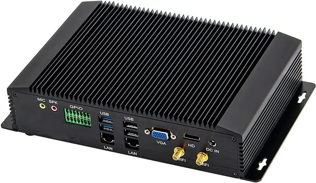 Alt view image 5 of 7 - Partaker Fanless Industrial PC,Mini Desktop Computer with Intel Core I7 4500U Dual Core CPU, 4GB Ram 128GB SSD,6xCOM, 4xUSB 3.0, 4xUSB 2.0, 2xLAN, GPIO, HD Port, VGA, Wi-Fi, Windows 10 Pro