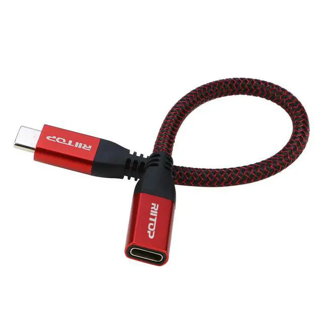 Alt view image 7 of 7 - USB Type C Extension Cable 7.8 inch (2Pack), RIITOP USB-C 3.1 Gen2 10Gbps Female to USB C Male Extended Adapter, USB C 3.1 Extender Cord for Nintendo Switch,MacBook Pro,Surface Go,Oculus Quest Link