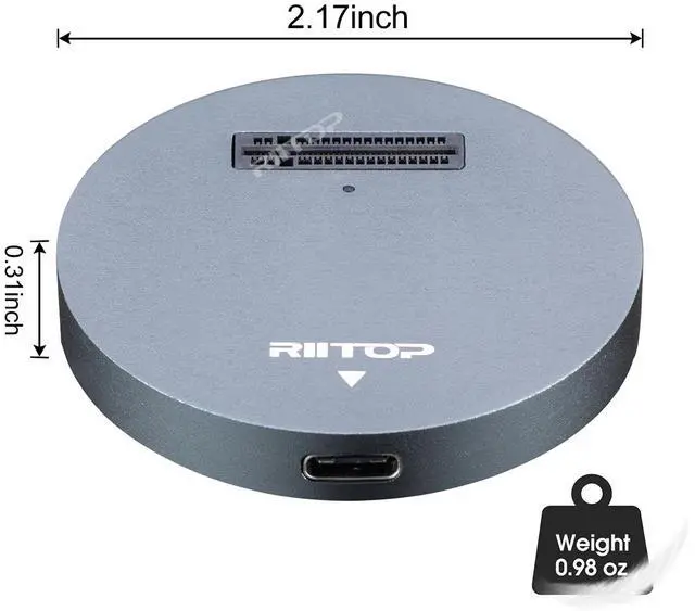 Alt view image 5 of 5 - NVMe to USB Docking Station, RIITOP External M.2 PCI-e NVMe SSD to USB-C Reader Adapter for M.2 (M Key) NVMe SSD