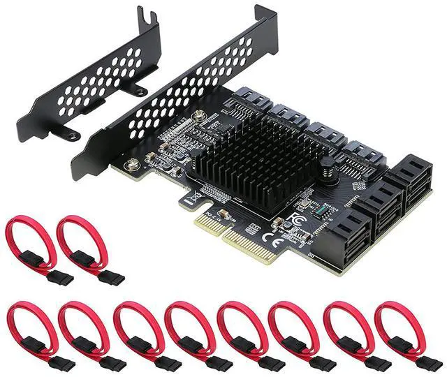 Main image of PCIe x4 SATA Card, 10 Port SATA 6Gbps Controller Expansion Card with Low Profile Bracket, Support 10 SATA 3.0 Devices