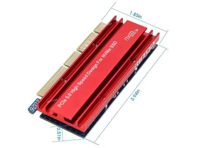 Alt view image 7 of 7 - M.2 NVMe to PCIE 5.0 4x 8x 16x Adapter Card, For M Key 2230 2242 2260 2280 mm Size PCIe M.2 SSD Full Speed