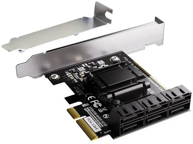 Main image of SATA Card 6 Port, 6Gbps SATA iii Controller PCI-e Express 4x Expansion Card ASM1166 Chipset, Support 6*SATA 3.0 Devices