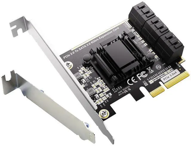Alt view image 7 of 7 - SATA Card 6 Port, 6Gbps SATA iii Controller PCI-e Express 4x Expansion Card ASM1166 Chipset, Support 6*SATA 3.0 Devices