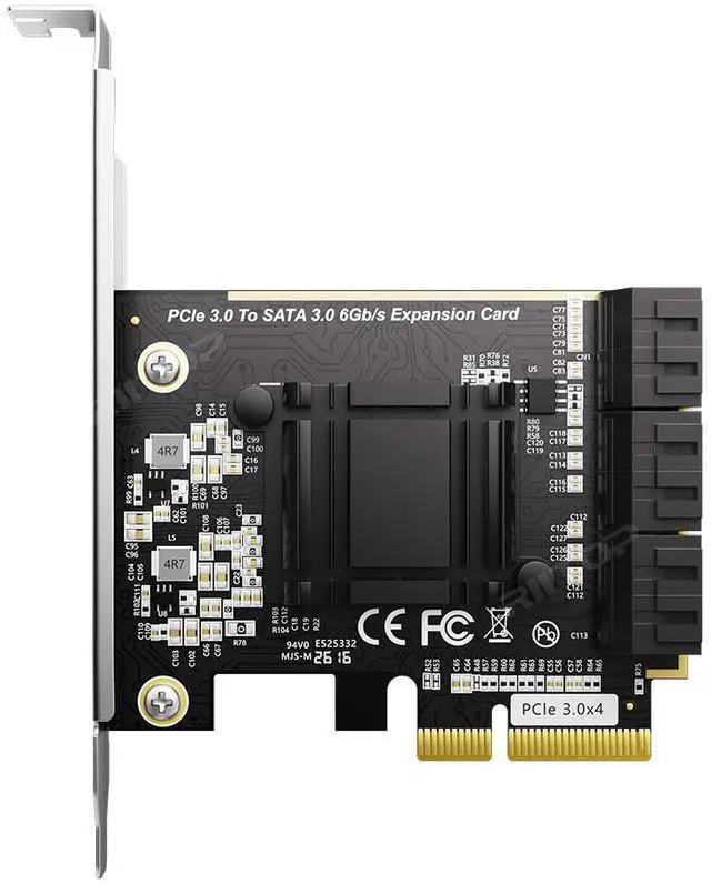Alt view image 6 of 7 - SATA Card 6 Port, 6Gbps SATA iii Controller PCI-e Express 4x Expansion Card ASM1166 Chipset, Support 6*SATA 3.0 Devices