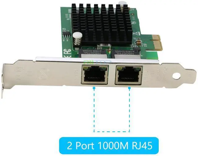 Alt view image 2 of 7 - RIITOP 2-Port 1000M PCIe Express Network Adapter Card NIC Intel 82575 Chipset Dual RJ45 PCI Express Gigabit Ethernet Lan Card Come with Low Profile Bracket