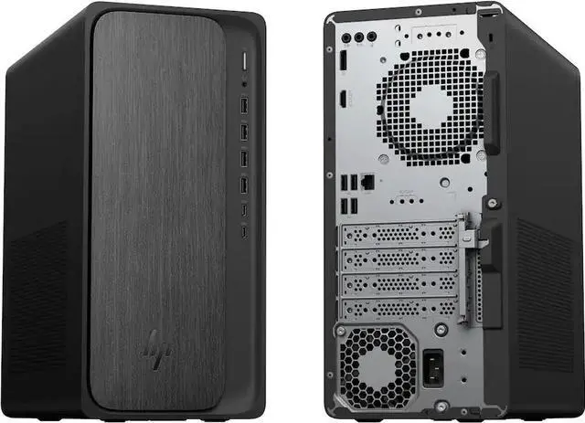 Alt view image 3 of 5 - HP OmniDesk Desktop| AMD Ryzen 7 8700G| 32GB DDR5| 2TB SSD|Wifi-6| Dual Monitor Support| Windows 11 Pro| Gray Wood|AI PC