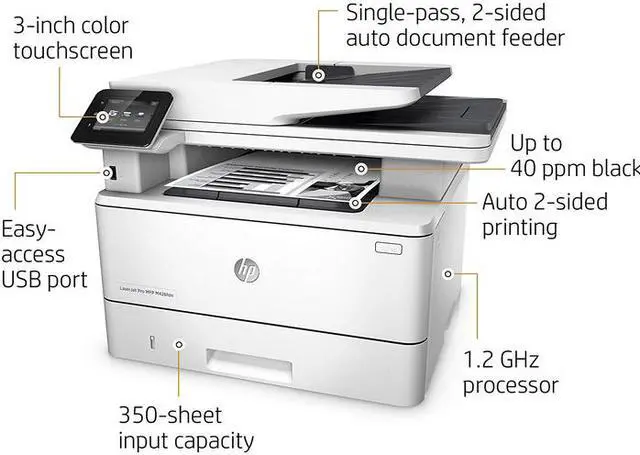 Alt view image 3 of 3 - HP LaserJet Pro M426fdn (F6W14A)  All-in-One Laser Printer with Built-in Ethernet & Double-Sided Printing