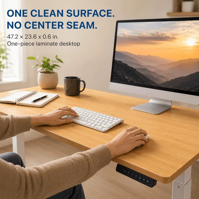 Alt view image 3 of 7 - Rise Up Essential Electric Standing Desk with One-Piece 47.2 in. Desktop