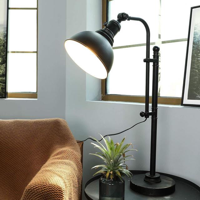 Alt view image 3 of 7 - VONLUCE Rustic Desk Lamp Black Adjustable, Industrial Style Metal Task Lamp (25"-29"), Vintage Work Lamp, Farmhouse Reading Lamp in Aged Bronze Finish, ETL Certificate