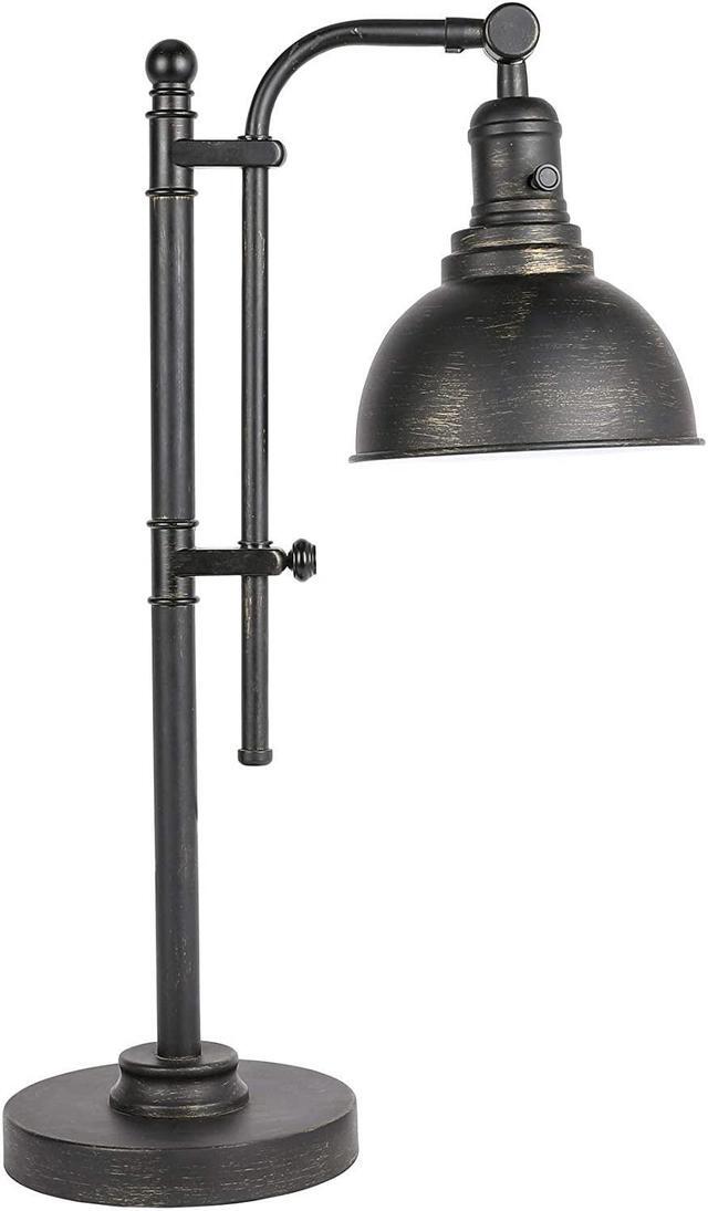 Main image of VONLUCE Rustic Desk Lamp Black Adjustable, Industrial Style Metal Task Lamp (25"-29"), Vintage Work Lamp, Farmhouse Reading Lamp in Aged Bronze Finish, ETL Certificate