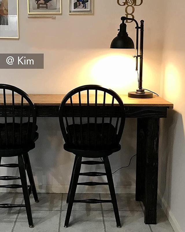 Alt view image 2 of 7 - VONLUCE Rustic Desk Lamp Black Adjustable, Industrial Style Metal Task Lamp (25"-29"), Vintage Work Lamp, Farmhouse Reading Lamp in Aged Bronze Finish, ETL Certificate