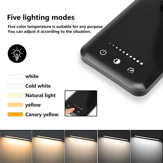 Alt view image 3 of 5 - White Crown LED Desk Lamp Dimmable Table Lamp Reading Lamp with USB Charging Port, 5 Lighting Modes, Sensitive Control, 30/60 Minutes Timer