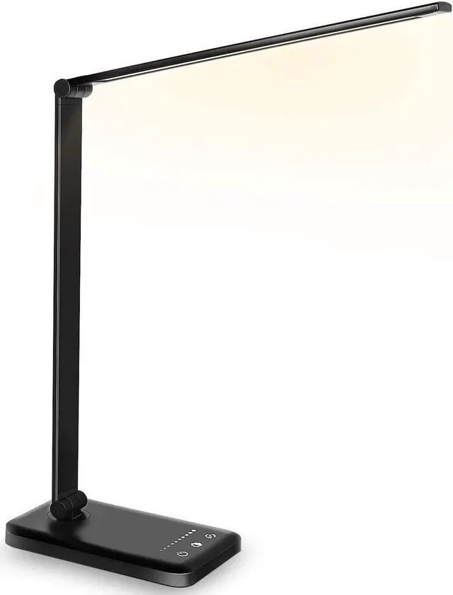 Main image of White Crown LED Desk Lamp Dimmable Table Lamp Reading Lamp with USB Charging Port, 5 Lighting Modes, Sensitive Control, 30/60 Minutes Timer