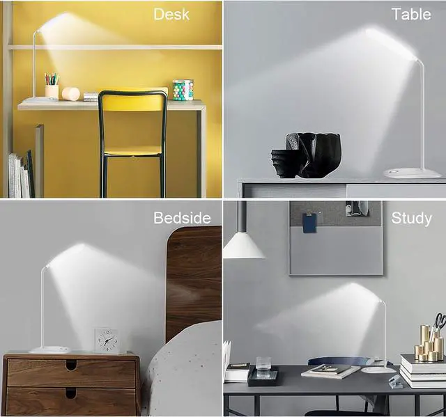 Alt view image 7 of 7 - DEEPLITE LED Desk Lamp with Flexible Gooseneck 3 Level Brightness, Battery Operated Table Lamp 5W Touch Control,Compact Portable lamp for Dorm Study Office Bedroom,Eye-Caring and Energy Saving
