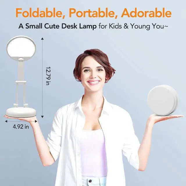 Alt view image 2 of 7 - Battery Operated Lamp Rechargeable Lamp Foldable & Portable Light, 8 Brightness Dimmable Cordless Lamp Rechargeable Light Wireless Lamp Mini Lamp, Battery Lamp Battery Lights Nail Light for Desk, LED