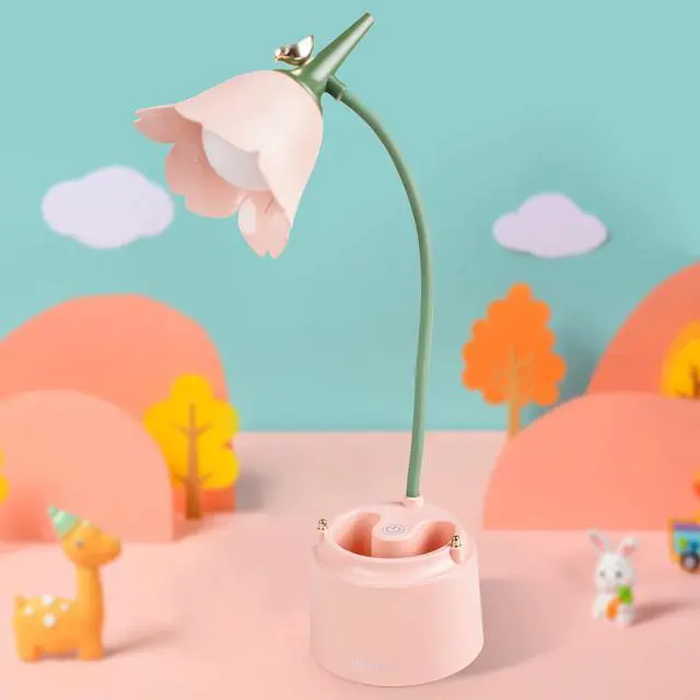 Main image of Neporal Small Desk Lamp, Rechargeable LED Desk Lamp Touch Control with 360° Bendable Adjustable Neck , Kawaii Room Accessories, Dimmable Cute Desk Lamp, Pink