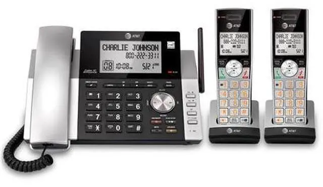 Alt view image 9 of 9 - Att ATTCL84215 2 - Handset Corded & Cordless Answering System