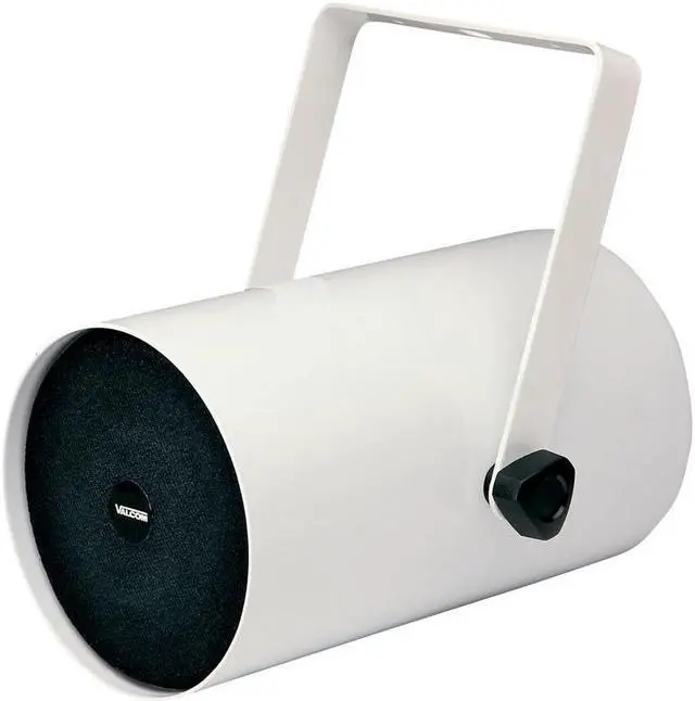 Alt view image 7 of 13 - Valcom - V-1013B-WW - 1-Watt Track-Style Speaker White with White Grille