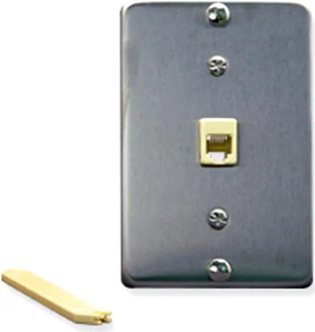 Alt view image 2 of 3 - ICC IC630DA6SS WALL PLATE IDC 6P6C STAINLESS STEEL