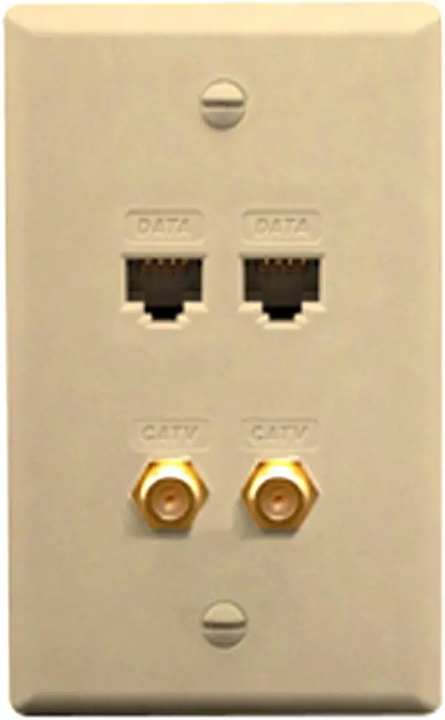 Alt view image 2 of 3 - ICC ICRDS2F5IV FACEPLATE IDC 2 DATA AND 2 F TYPE IVORY