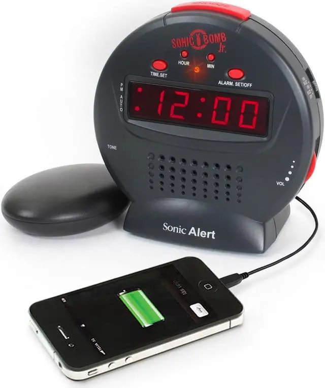 Alt view image 8 of 9 - Sonic Bomb Sonic Bomb Jr Bomb Snooze Diffuser Pulsating Alert Light Volume Tone