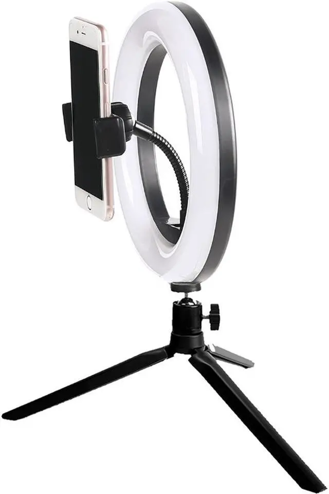 Alt view image 3 of 14 - Vivitar 8 Inch LED Ring Light Dimmable Lamp for Iphone Smartphone with Tripod Mount Stand