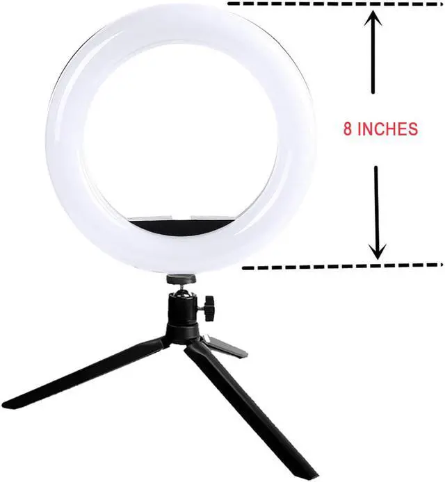 Alt view image 2 of 14 - Vivitar 8 Inch LED Ring Light Dimmable Lamp for Iphone Smartphone with Tripod Mount Stand