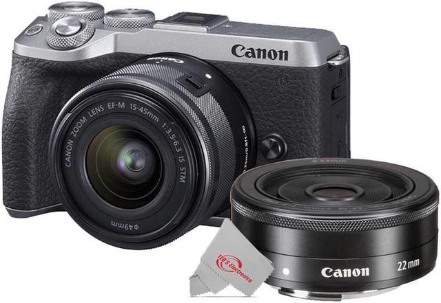 Canon EOS M6 Mark II Mirrorless Digital Camera Silver with 15-45mm