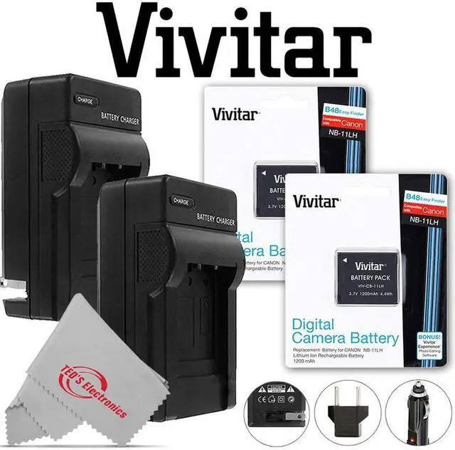 Main image of Two Vivitar VIV-CB-11LH Battery and Two Battery Charger for Canon NB-11L/NB-11LH