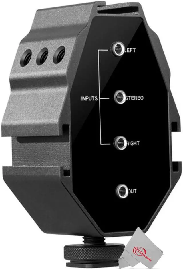 Alt view image 3 of 7 - Vidpro XM-AD3 On Camera Dual Channel Audio Adapter for Cameras, Camcorders and smartphones