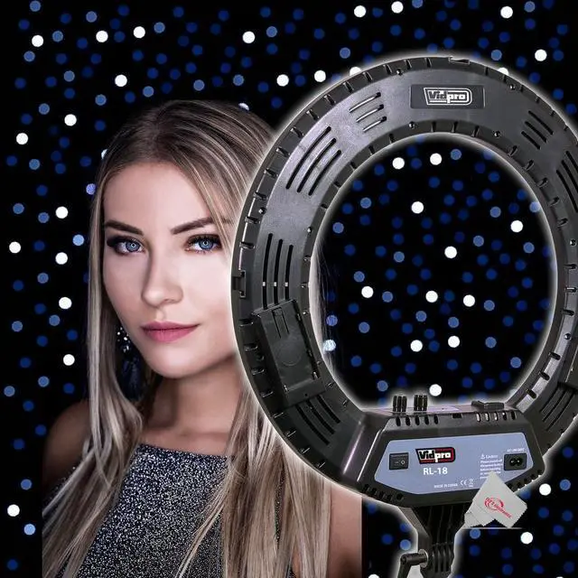 Alt view image 17 of 20 - Vidpro RL-18 LED 18 Inch Ring Light Kit with Stand and Case