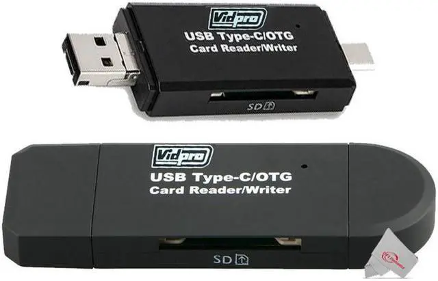 Main image of Two Pcs VidPro USB 2.0 Type-C MicroSD and SD Card Reader