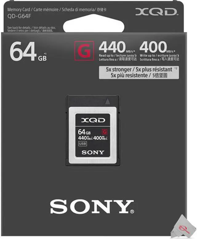 Alt view image 6 of 9 - Sony Professional XQD G Series 64GB Memory Card (QD-G64F/J)