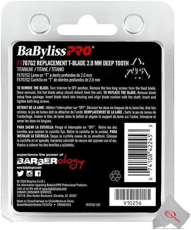 Alt view image 4 of 4 - Babyliss Pro Gold FX707G2 Replacement Deep Tooth T-Blade 2.0MM