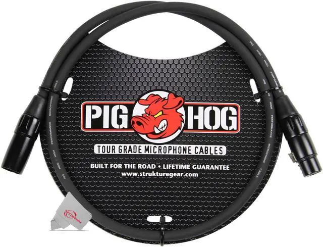 Alt view image 2 of 3 - Pig Hog 8mm XLR Microphone Cable Male to Female 3 Ft Fully Balanced Premium Mic Cable  - 2 Units