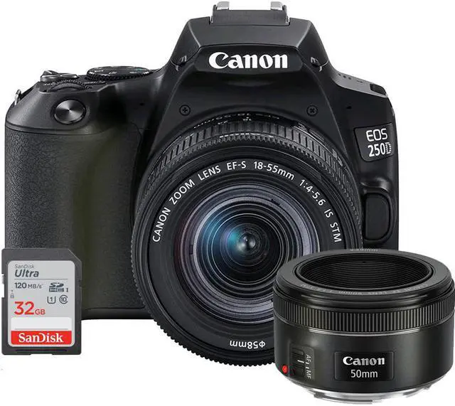 Main image of Canon EOS Rebel 250 Digital SLR Camera + 18-55mm Lens + EF 50mm f/1.8 STM Lens Kit