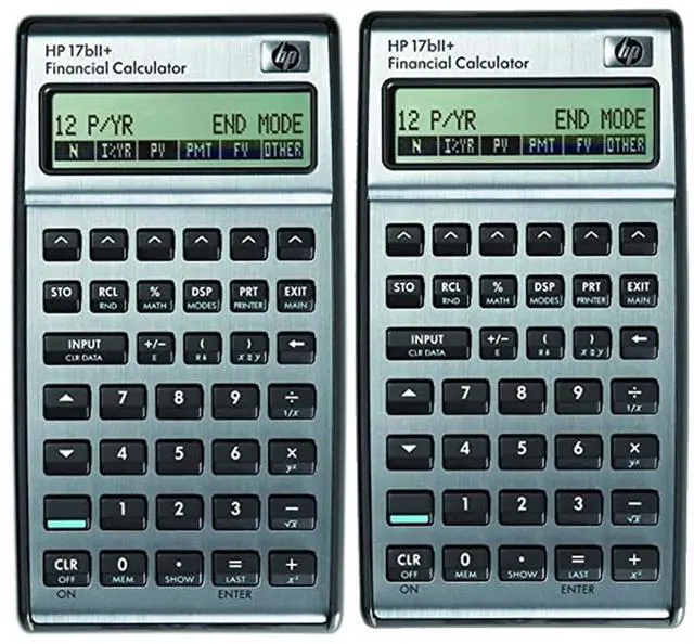 Alt view image 2 of 2 - 2x HP 17bII+ Financial Calculator 22-Digit LCD F2234A#ABA, Silver