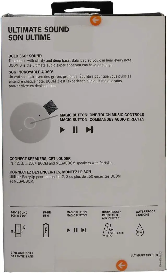 Alt view image 6 of 6 - Ultimate Ears BOOM 3 Portable Wireless Bluetooth Speaker (Jungle Grey)