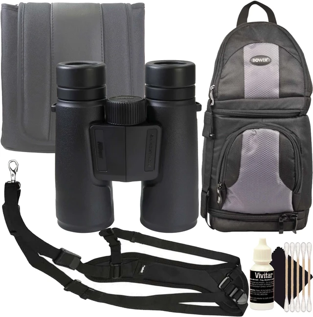 Main image of Nikon 10x42 Monarch M5 Waterproof Roof Prism Binoculars (Black) and Vivitar SLING1 Padded Hands Free Strap with Threaded Fastener 1/4-20 Inch Thread Bundle