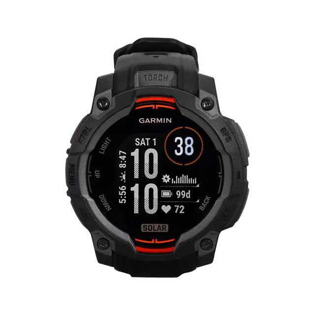 Alt view image 2 of 7 - Garmin Instinct 3 Solar Rugged Outdoor GPS Smartwatch - 45mm, Silicone Band (Black) Bundle