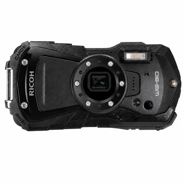 Alt view image 2 of 4 - Ricoh WG-80 Waterproof Digital Camera (Black) with SanDisk 32GB Card and Camera Case