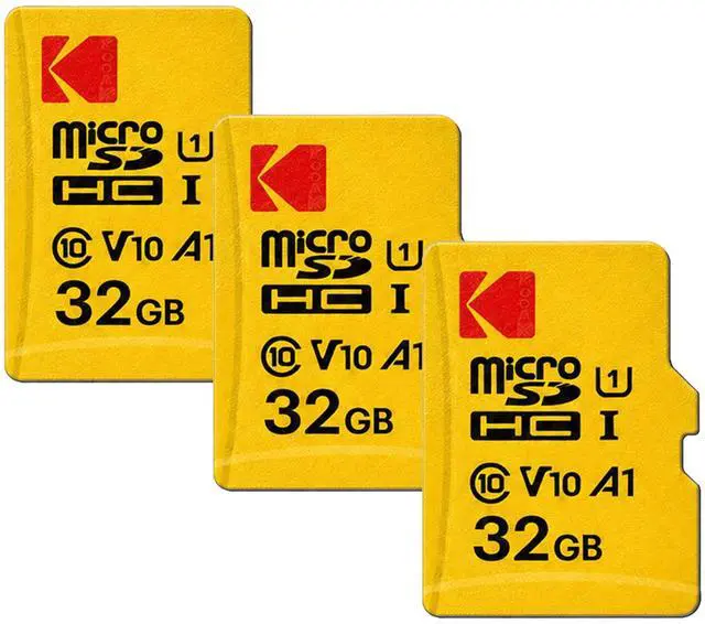 Main image of Kodak 32GB Premium Performance microSDHC Memory Card Class 10 UHS-I U1 V10 A1 with SD Adapter - 3-Pack